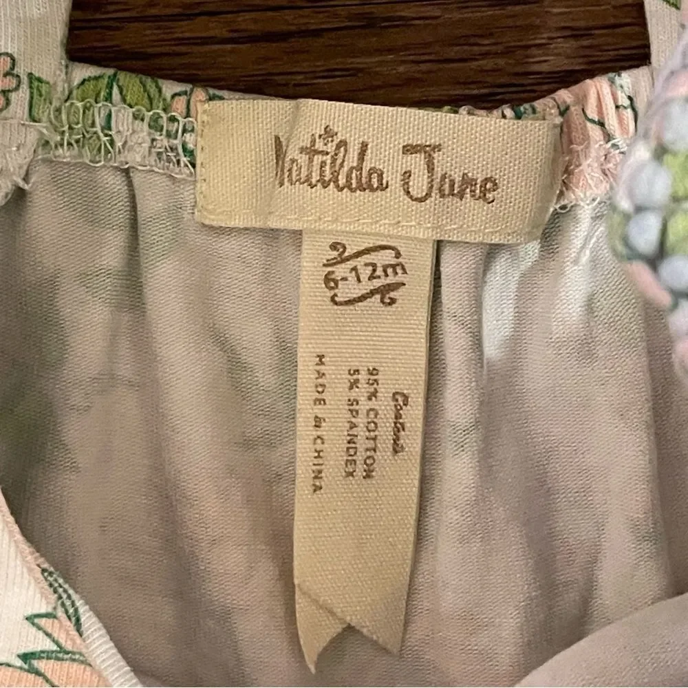 Matilda Jane Little Adventure Dress and Bloomer Diaper Cover Peach Green 6-12 mo
